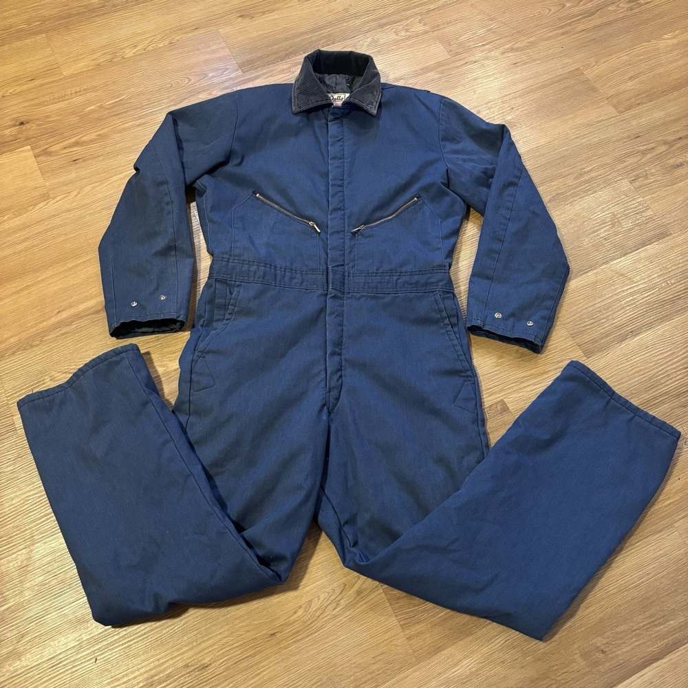 Vintage Walls Blizzard-Pruf Insulated Coveralls Men's 36x30 Navy Blue 80's USA‎